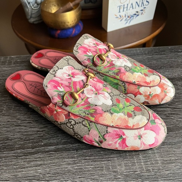 Gucci Princetown Bloom Floral Horsebit Slide Mules EU39 - Picture 1 of 12